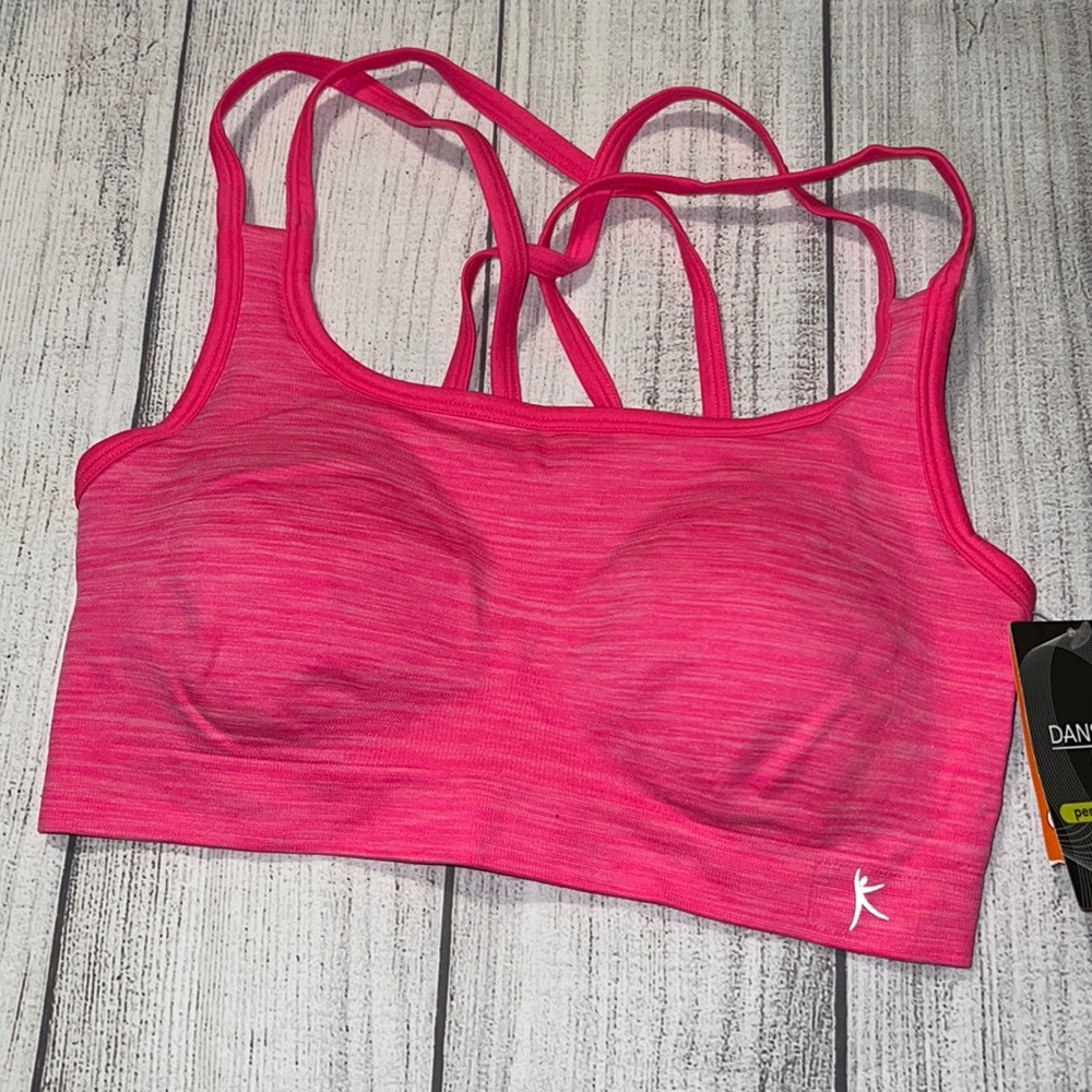 Danskin pink sport bra size medium